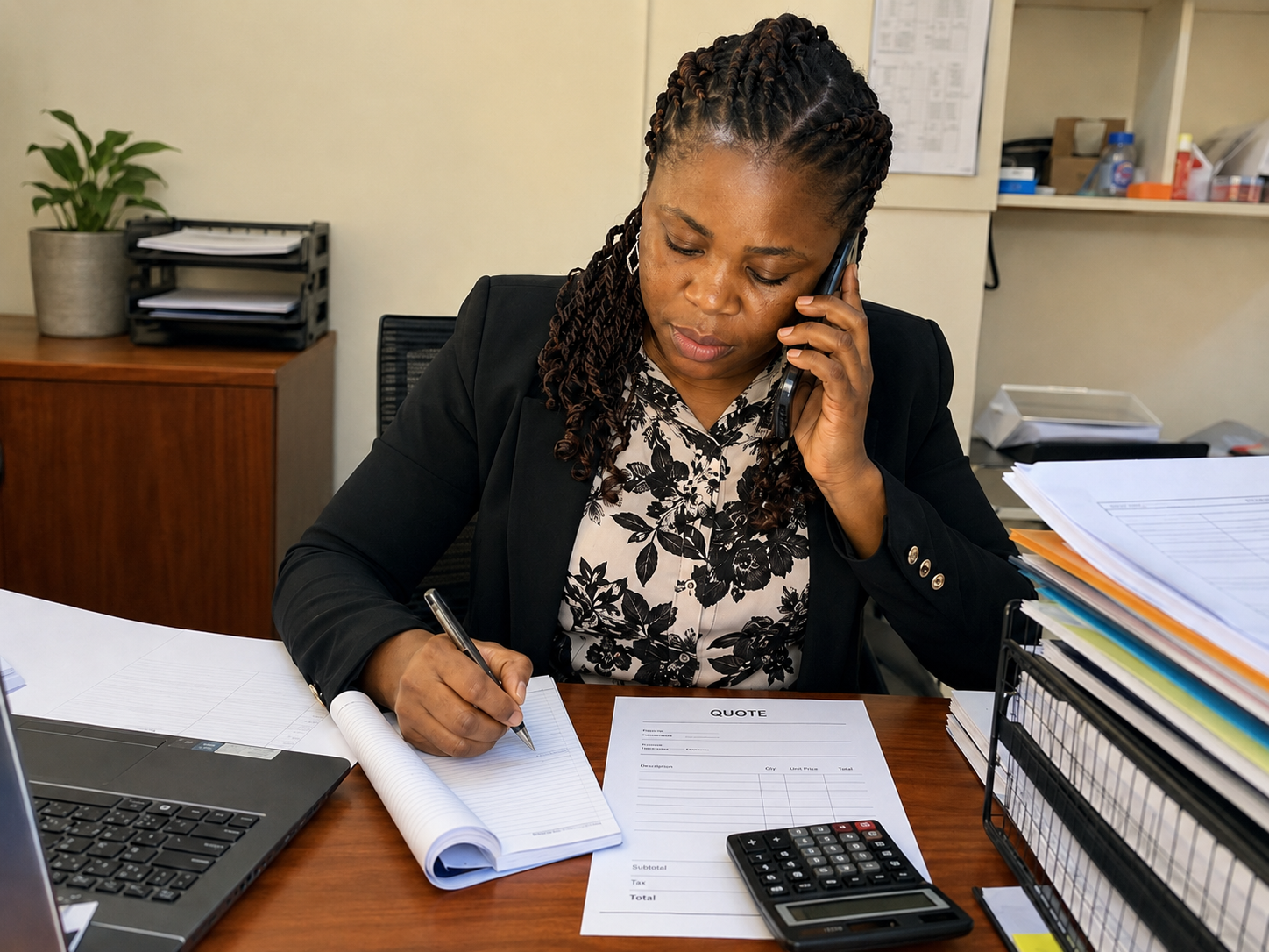 Service business owner pricing their services in Cameroon